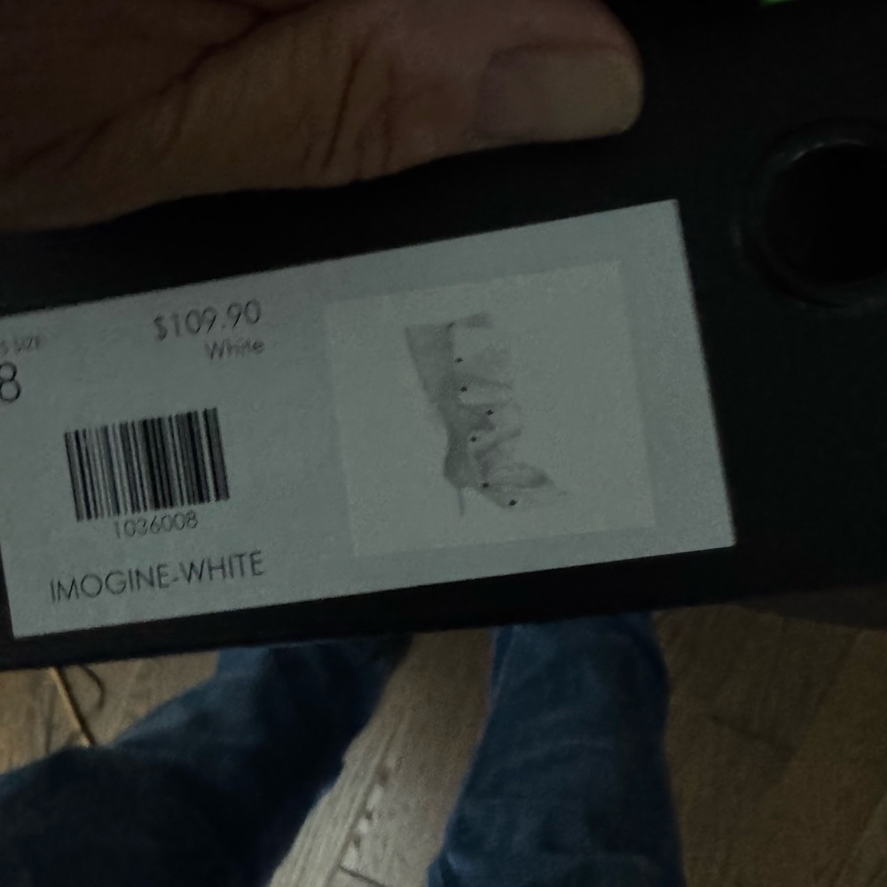 Azalea Wang Imogine White Slouch Over Knee Boots studded Snap Tall Boots Size 8 - Picture 4 of 4